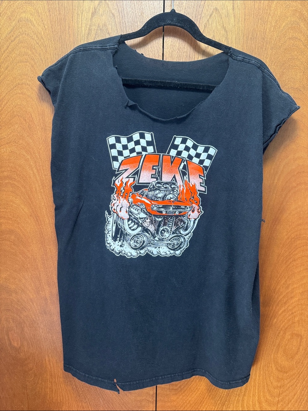 Vintage Punk band Zeke t-shirt - Black with Orange Print. Size XL